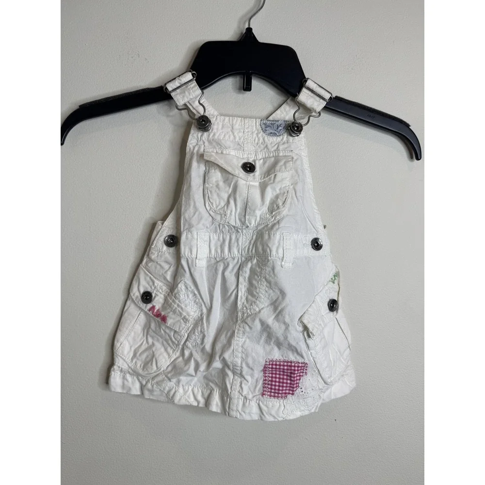 Ralph Lauren‎ Baby Girls 12M Overalls Dress Patchwork Pinafore Jumper Toddler